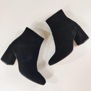 Vince black suede ankle boots side zip